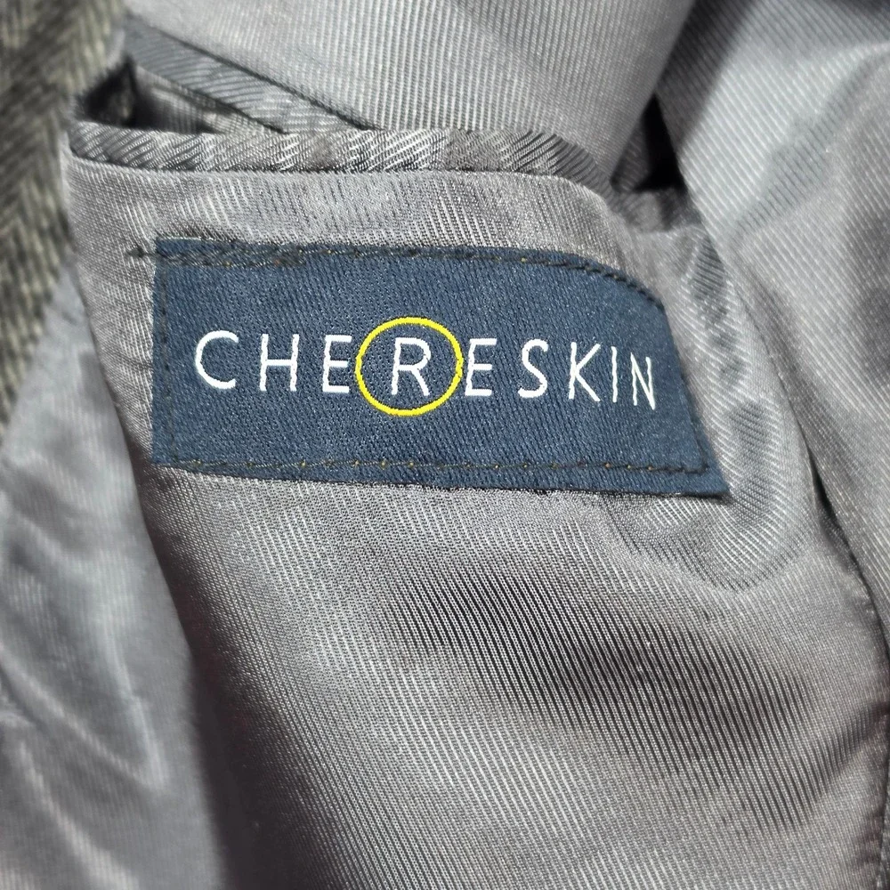 Chereskin Sport Coat Mens 42R Grey Excellent Herringbone Camel Hair Blend Blazer